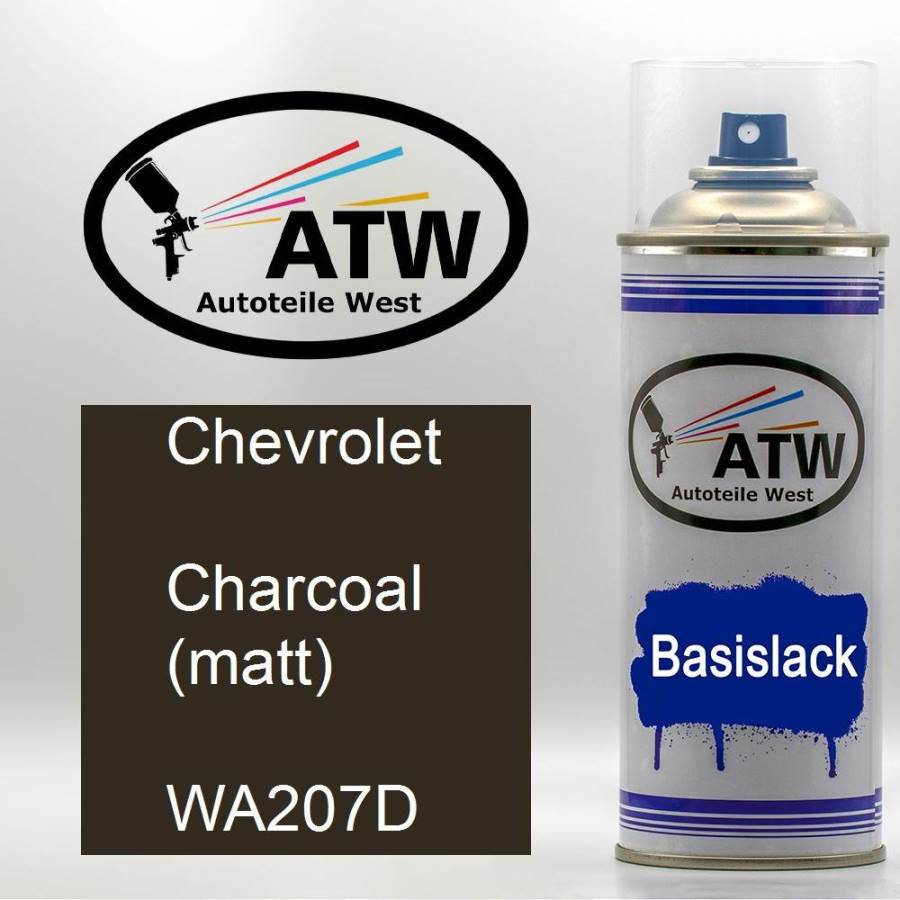 Chevrolet, Charcoal (matt), WA207D: 400ml Sprühdose, von ATW Autoteile West.